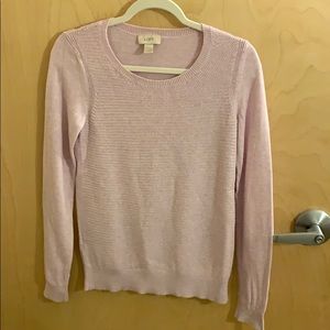 The Loft Pink Waffleknit Crewneck Sweater